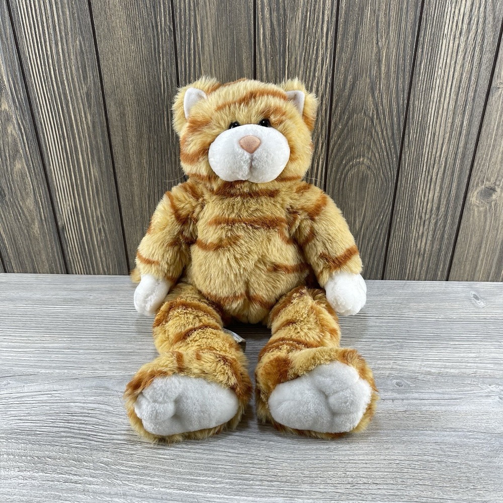 Build A Bear Plush Tabby Cat Kitty Stuffed Animal Orange Tiger Stripes Vintage